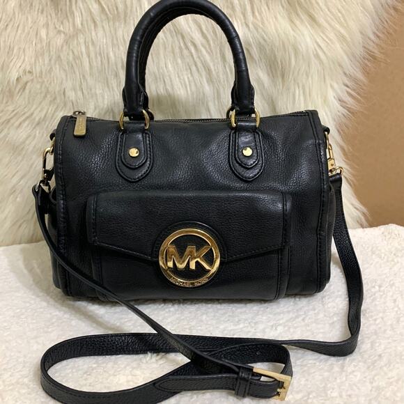 MICHAEL KORS Vintage Pebbled Black Leather Medium MARGO Zip Top Satchel - Picture 16 of 16